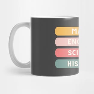 Coloring Pencil School Subject Labels Mug